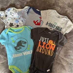 Blue and Green Baby Onesie